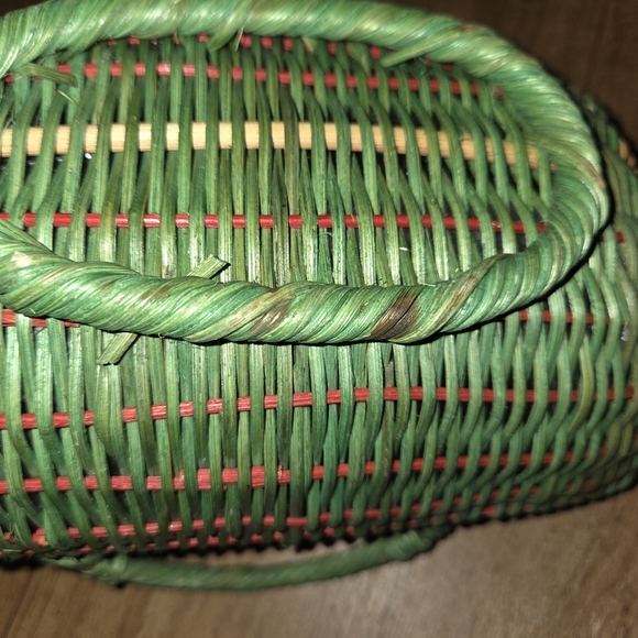 Colorful Watermelon Woven Basket with Handles - Picture 5 of 5